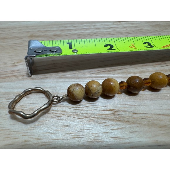 Vintage 19" Polished Beaded Agate Necklace and Earrings Set - Picture 12 of 16